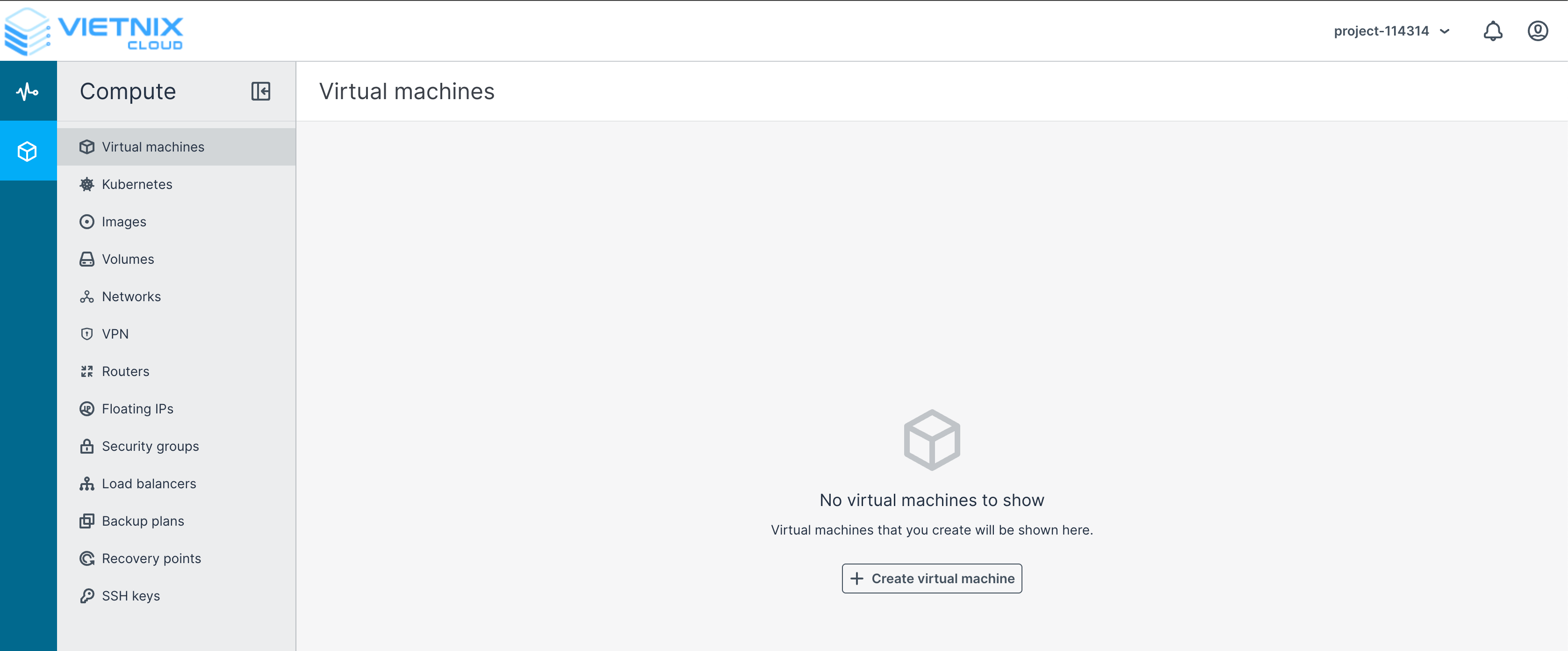 Login to Vietnix Cloud Dashboard