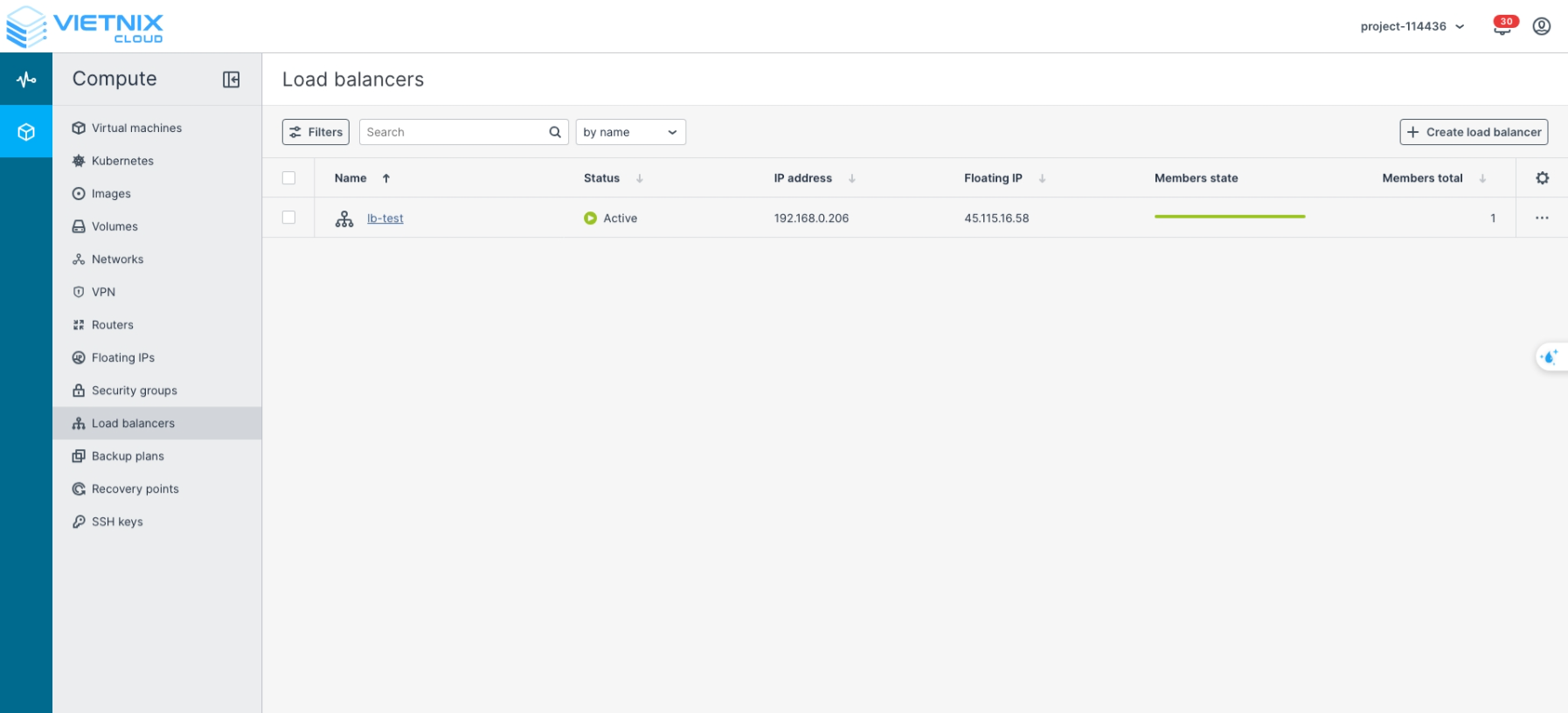 Confirm Balancing Pool setup