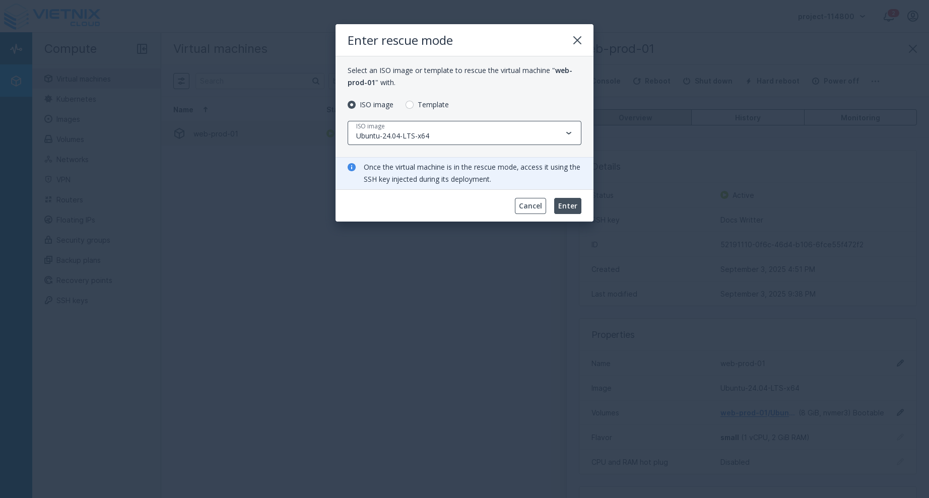 Chọn Enter Rescue Mode