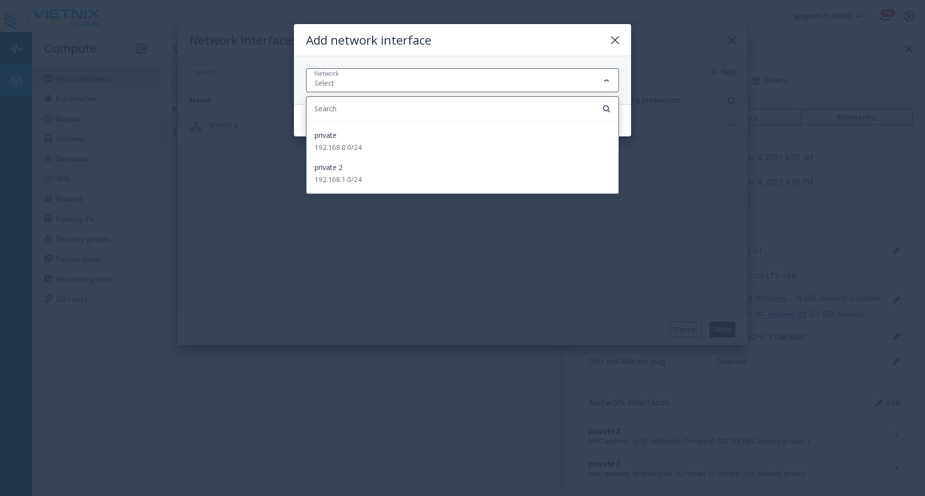 Add Network Interface